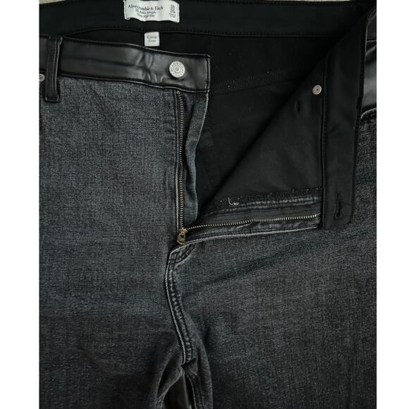Abercrombie & Fitch Curve Love Ankle Straight Ultra High Rise Mixed Fabric Sz 20 - Picture 10 of 14
